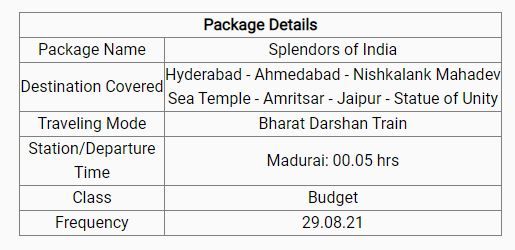 Irctc Tour Packages List